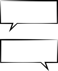 Set of blank white speech bubble in flat design, chatting box, message box icon. Balloon doodle style of thinking sign symbol. Speech bubble isolated on background.