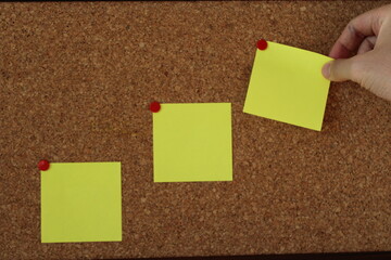 notes on cork board