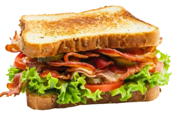 Foto op Canvas BLT Sandwich Isolated on a Transparent Background © Zahreen