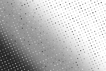 Graficzne gradientowe tło w biało szarej kolorystyce z geometrycznym deseniem małych kwadratów - abstrakcyjne tło, tekstura - obrazy, fototapety, plakaty