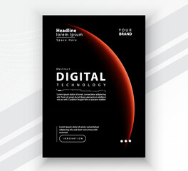 Poster brochure cover banner presentation layout template, Technology digital futuristic internet network connection black background, Abstract cyber future tech communication, Ai big data science 3d