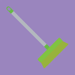 Long House Cleaning Brush Vector Illustration Icon Cleaning Brush mop