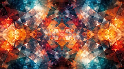 A complex geometric background with a kaleidoscope of shapes