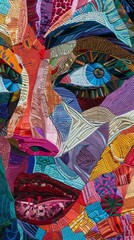 Patchwork style quilt, colorful patchwork quilt