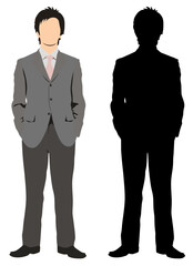 vector isolated businessman silhouette