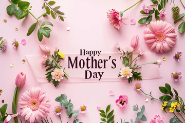 Photo sur Aluminium Typographie positive Happy Mother's Day.Generative AI