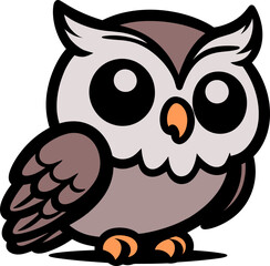 owl on white background