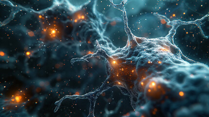Neural connections mycelium background microscopic - obrazy, fototapety, plakaty