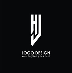 HJ HU Logo Design, Creative Minimal Letter HU HJ Monogram