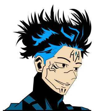 sukuna anime vector illustration