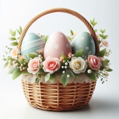 basket with eggs
