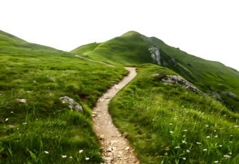 Mountain path isolated on Transparent Background. Ai Generated	