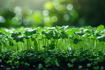 Lush microgreens, close-up, healthy eating concept