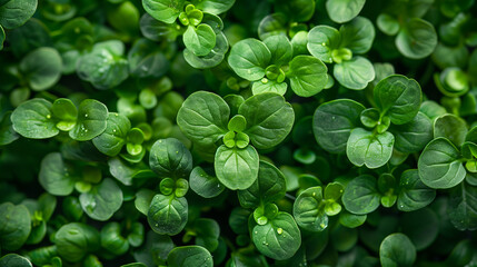 Lush microgreens, close-up, healthy eating concept, top view