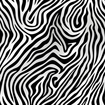 Abstract black and white zebra stripes background. Digital graphic and texture concept. Flat lay illustration for wallpaper, poster, banner, design, fabric 