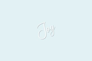 Prénom Joy au design simple sur fond bleu pastel clair