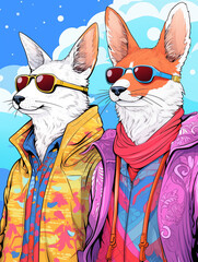 Hipster Animals relax feeling