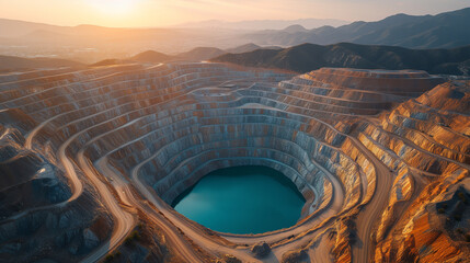 In the heart of the diamond mine, miners carefully extracting diamonds from earth's crust.