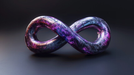 Metallic Purple Infinity Symbol, Generative AI.
