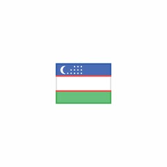 Uzbekistan Nation Minimalistic Flag Vector