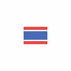 Thailand Nation Minimalistic Flag Vector