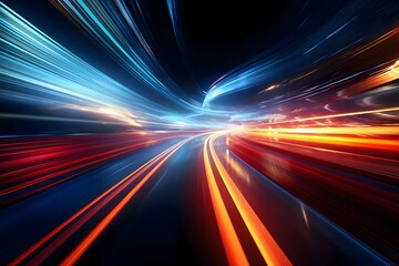 Speed motion on the road, high speed technology concept, abstract background