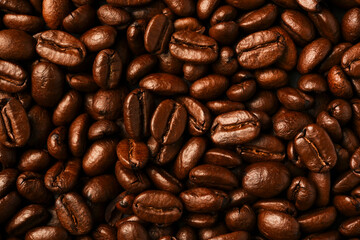 Aroma brown roasted coffee beans. Arabica, food background. - 752521700