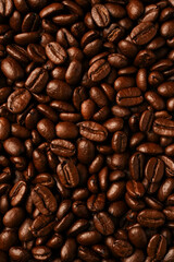 Aroma brown roasted coffee beans. Arabica, food background. - 752521768