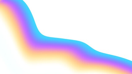 Blurred transparent gradient background. Elegant rainbow colours wavy line on Transparent png overlay background