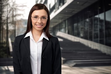 Arms crossed, happy woman confidence working in firm.