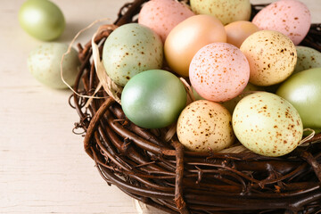 Easter background with space for text. Spring time - 752523139