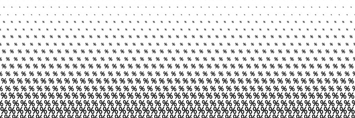 Fototapeta na wymiar horizontal black halftone of percent design for pattern and background.