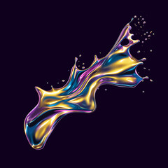Obraz premium 3d colorful holographic liquid