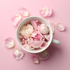 Obraz na płótnie Canvas flower petals in a cup.