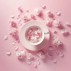 Fototapeta na wymiar flower petals in a cup.