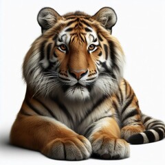 portrait of a tiger on white
