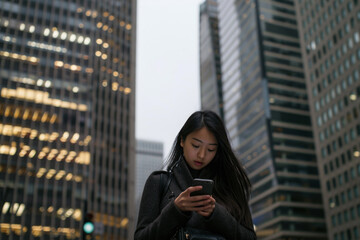 young woman using cellphone