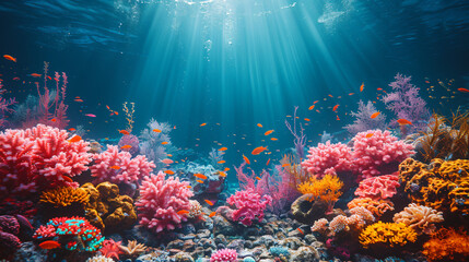 Fototapeta na wymiar Soft coral underwater background reef ocean