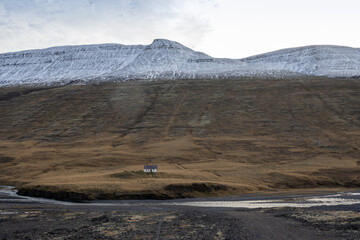 Mountains and a house, North Iceland