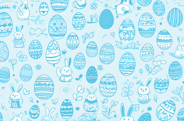 Easter composition .illustration, pastel background. Flat lay,pattern, copy space.