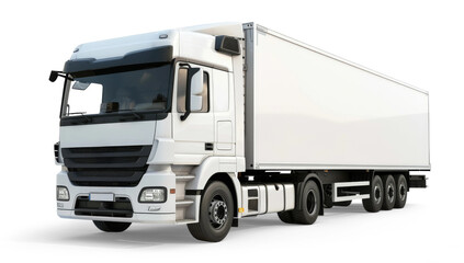 Transport truck isolated from white or transparent background