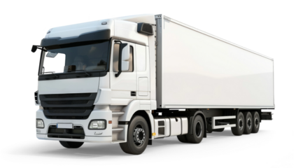 Transport truck isolated from white or transparent background