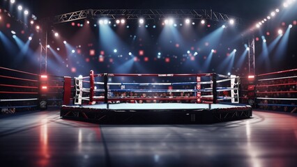 Ring arena for boxing fight