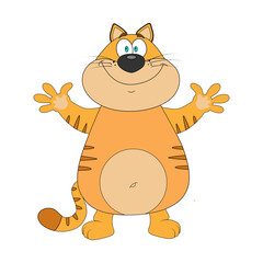 Orange Cute Cat Cartoon vector design Adobe stock