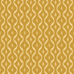 Seamless ethnic textiles inspired Ikat style textured curvy line vector pattern, great for  wallpapers, wrapping paper, unisex clothing, backgrounds, home decor, quilts, scarves, and more