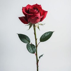 single  rose on white background

