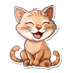 Happy Cartoon Cat - Sticker