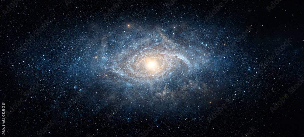 Wall mural space scene with stars in the galaxy. panorama. universe filled with stars, nebula and galaxy,. elem