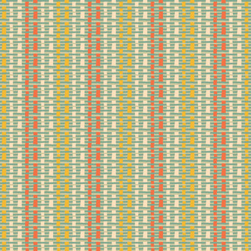 Seamless pattern of thick woven texture in retro style multicolor, crisscrossing irregular lines like ethnic textiles, dobby weave. Great for clothing, wallpaper, backgrounds, stationery 
