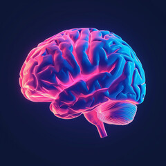 Human brain concept illustration. Mind education symbol. Digital artwork raster bitmap illustration. - obrazy, fototapety, plakaty